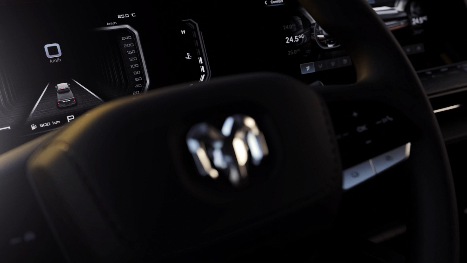 Ram Dakota South America teaser steering wheel
