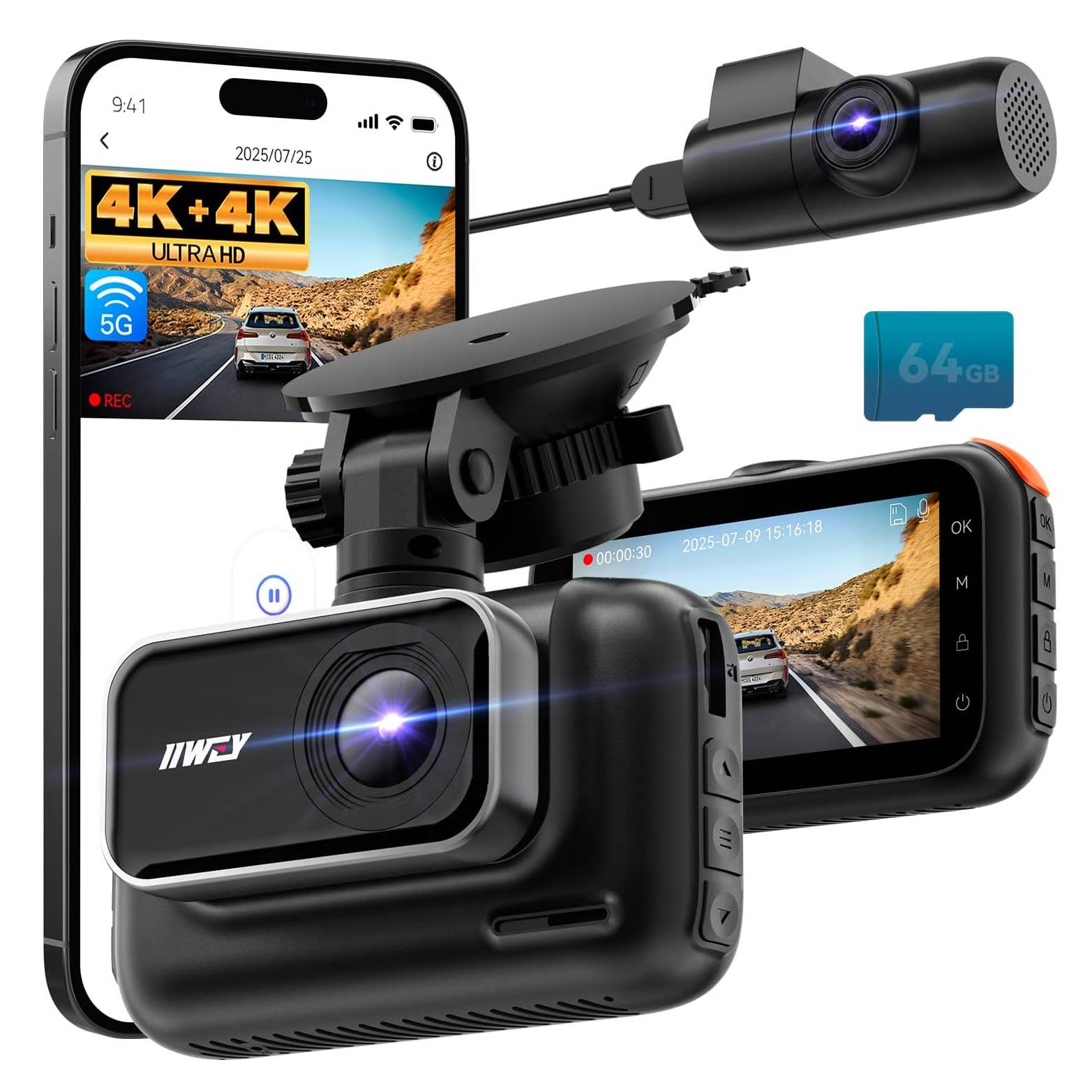 Iiwey 4K Dual Dash Cam