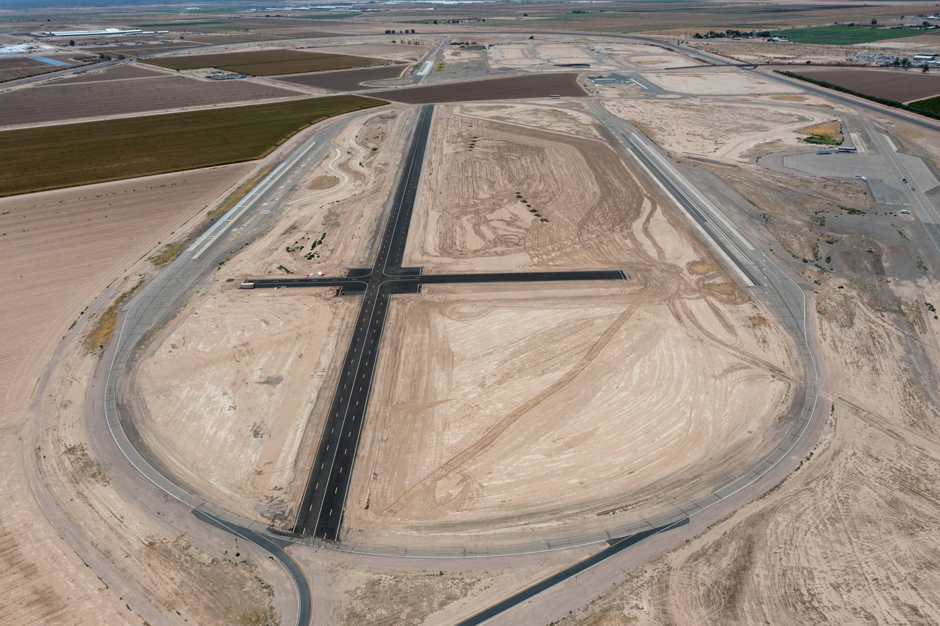 A bird’s eye view of the ADAS testing area at Nissan’s Arizona Testing Center