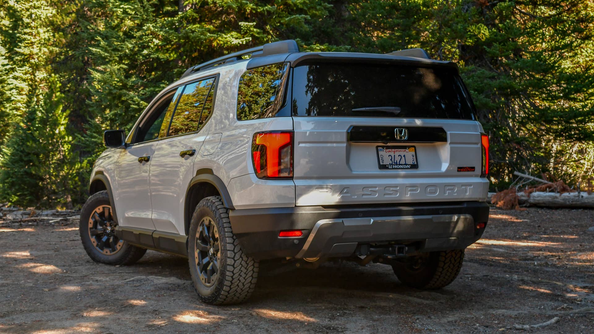 The rear end of the 2026 Honda Passport TrailSport Elite off-road