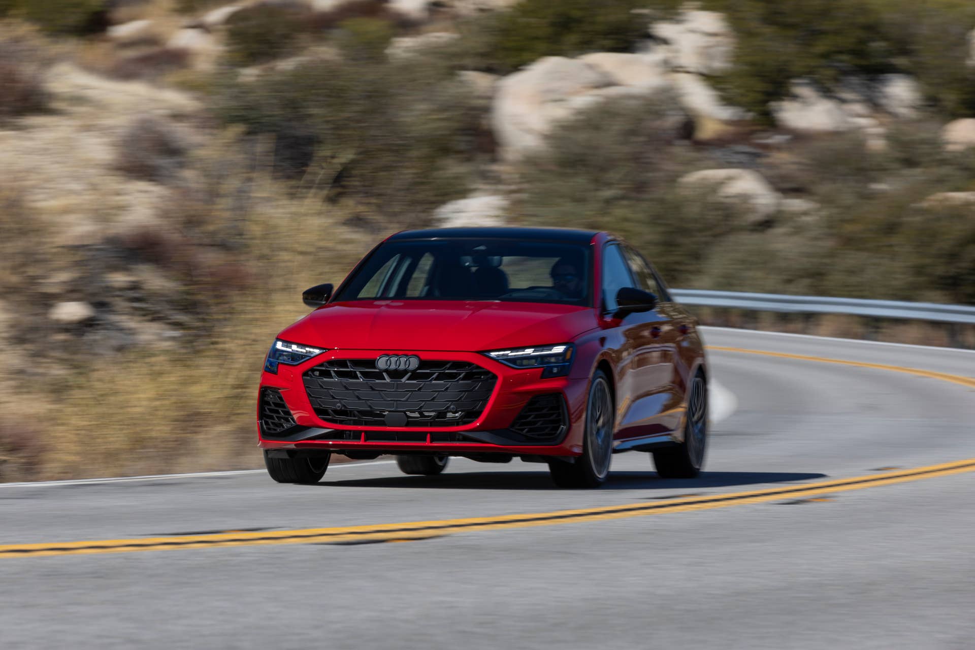 2025 Audi S3 red front view driving