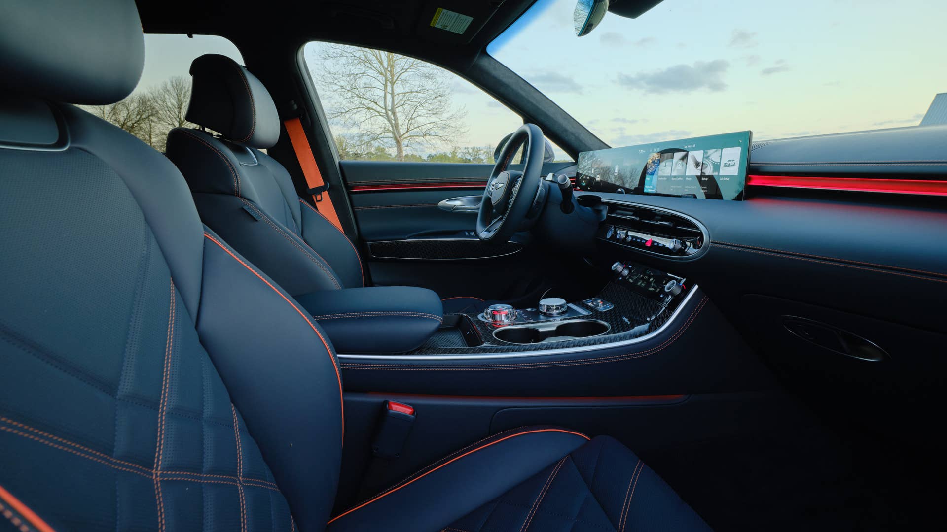 The interior of the 2026 Genesis GV70 3.5T Sport Prestige AWD