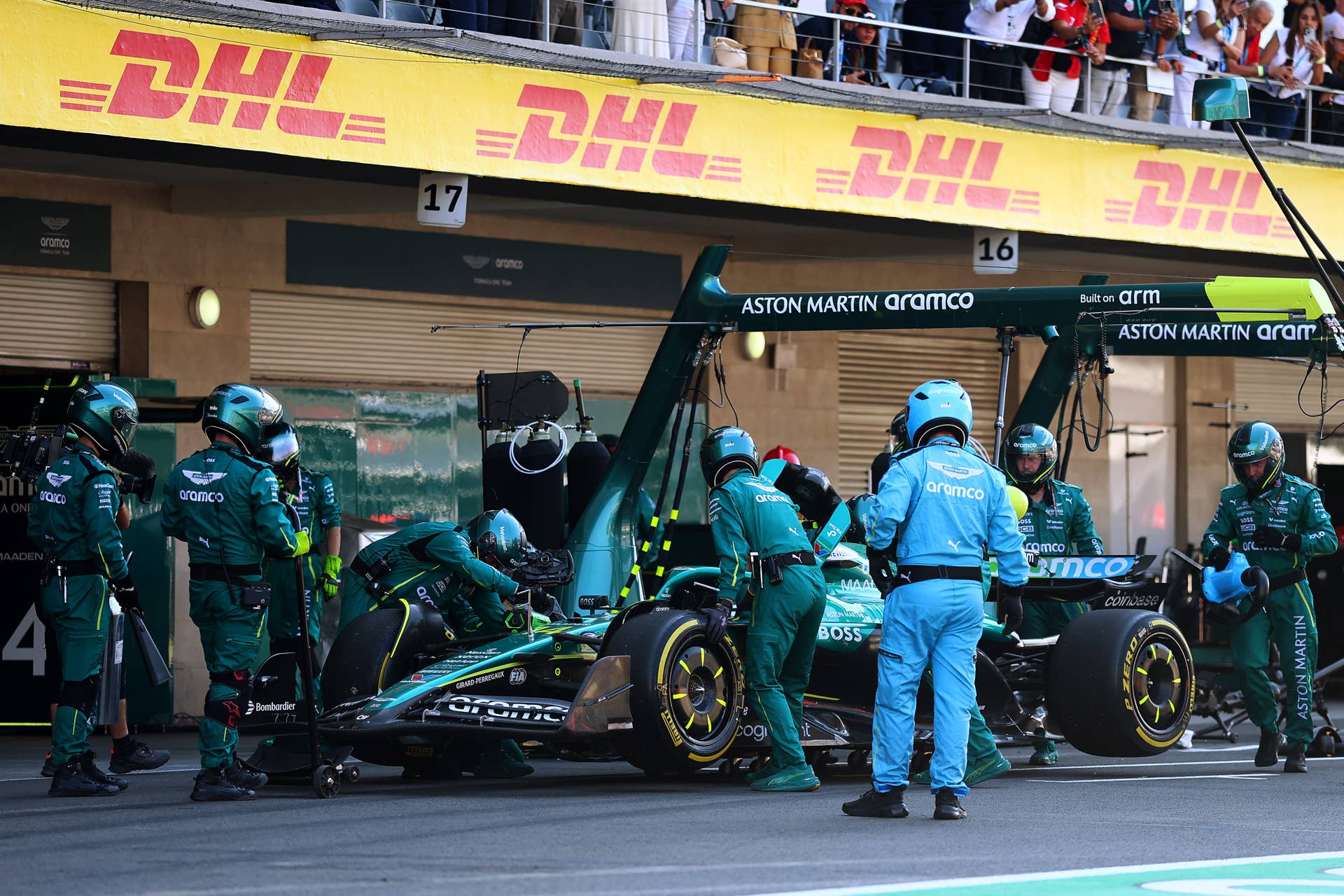 Aston Martin Aramco pit stop at the F1 Gran Prix of Mexico