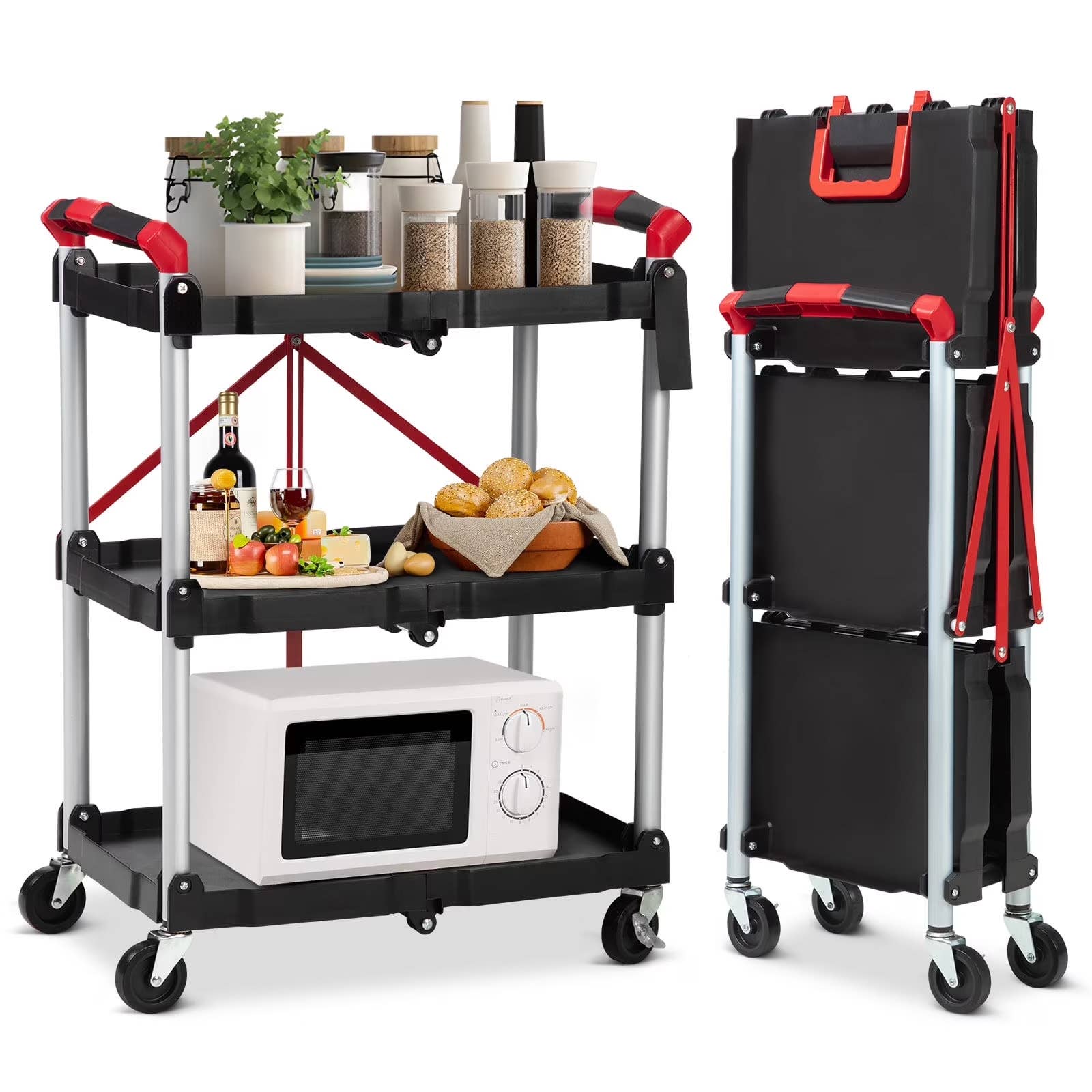 Garvee 3-Tier Folding Tool Cart