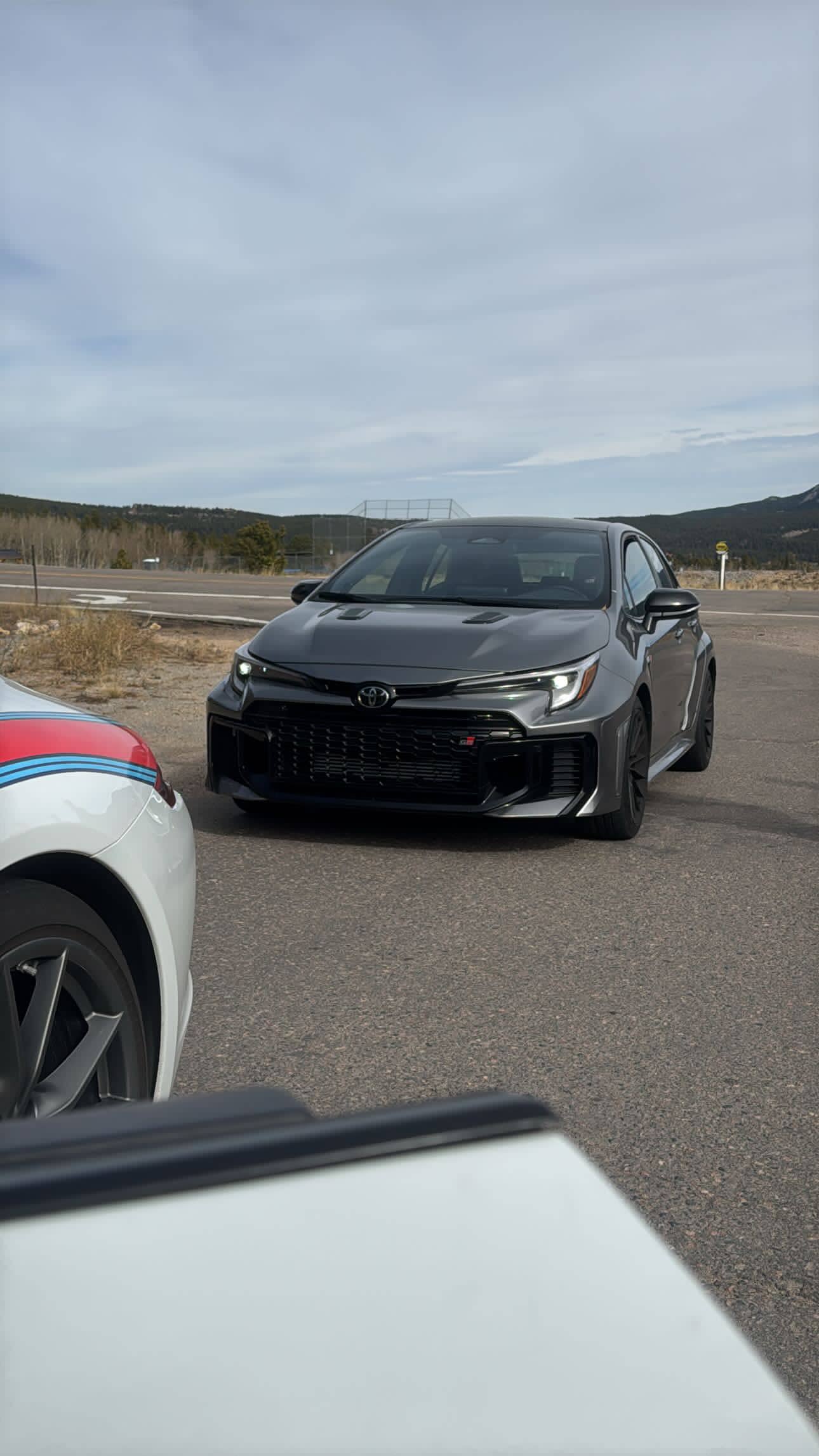 The GR Corolla, running with the pack.