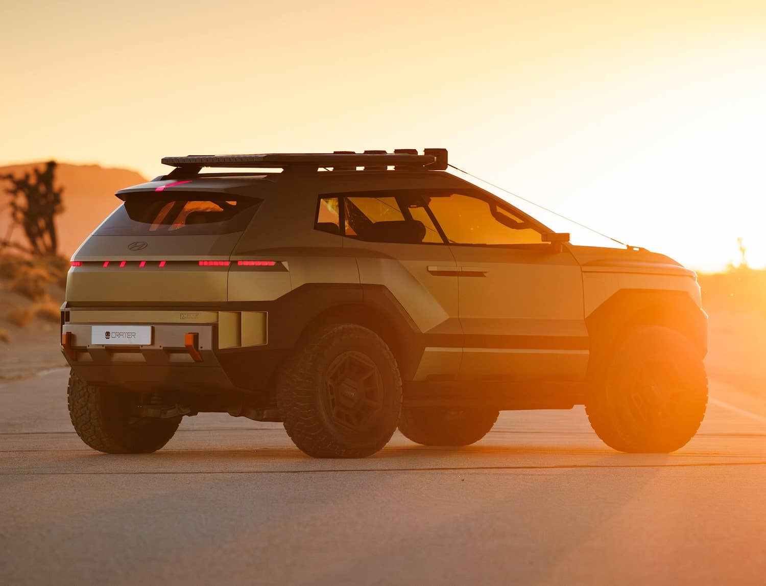 Hyundai Crater Concept rear quarter golden hour