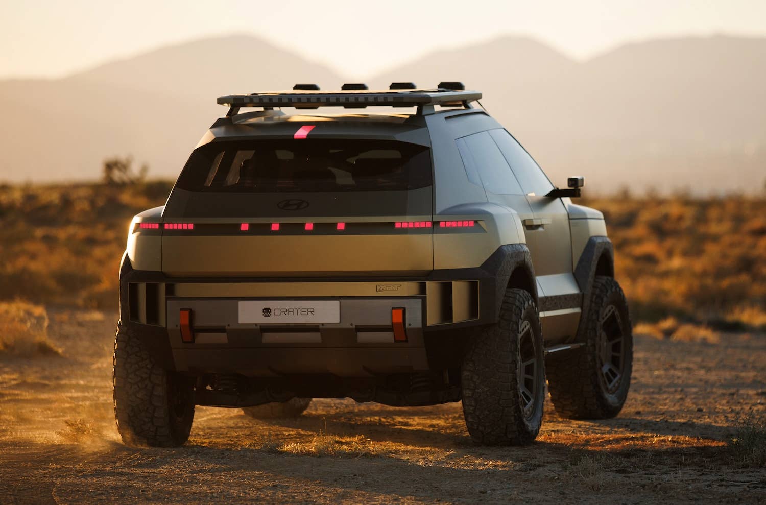Hyundai Crater Concept rear quarter golden hour