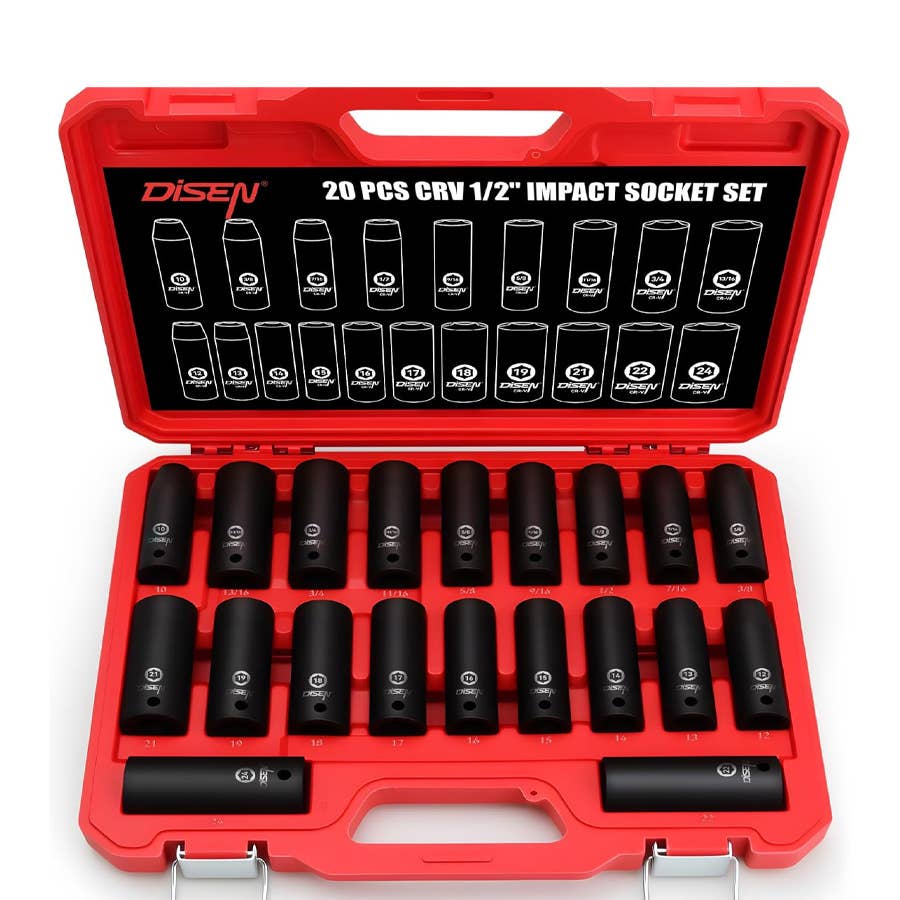 The Disen 20-Piece Deep Impact Socket Set Is 40% Off - Autoblog