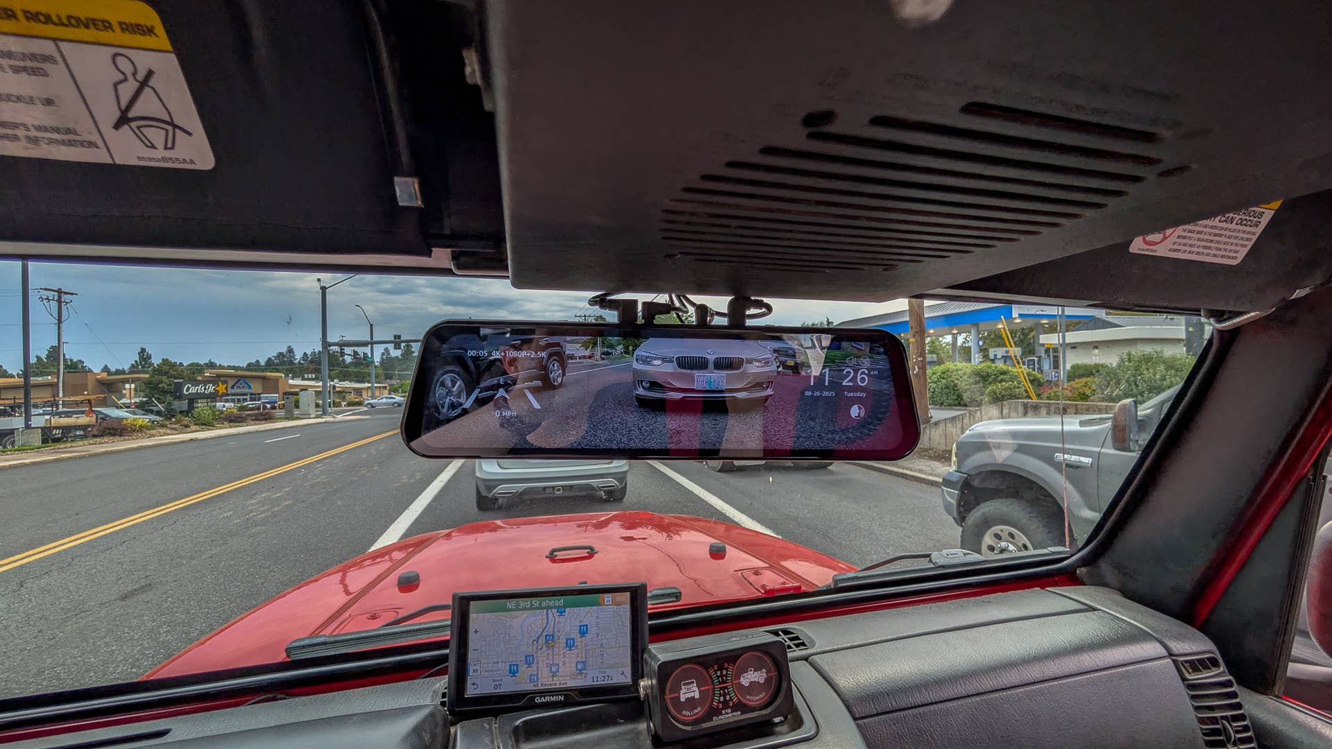 My Jeep's front and rear facing dash camera