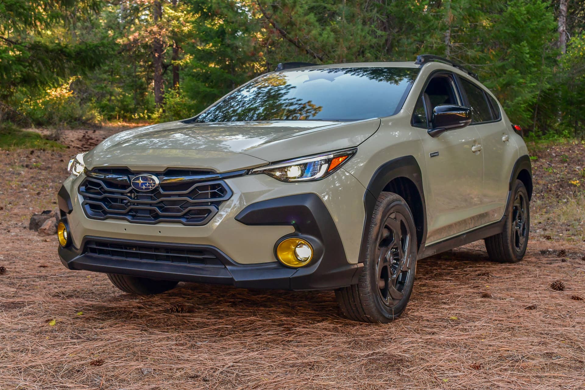 The front end of the 2026 Subaru Crosstrek Sport Hybrid