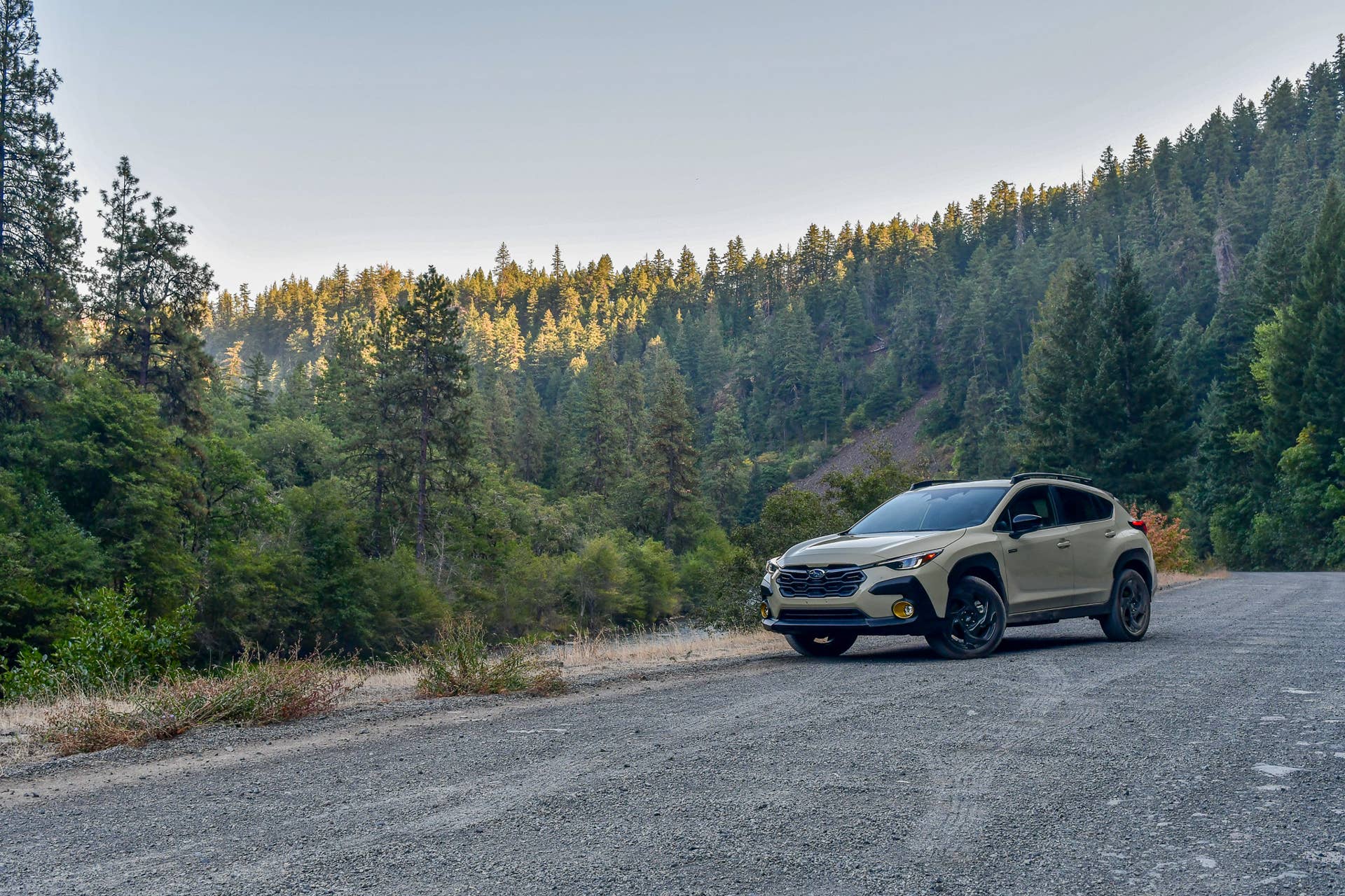 The front end of the 2026 Subaru Crosstrek Sport Hybrid next to a river in Washington