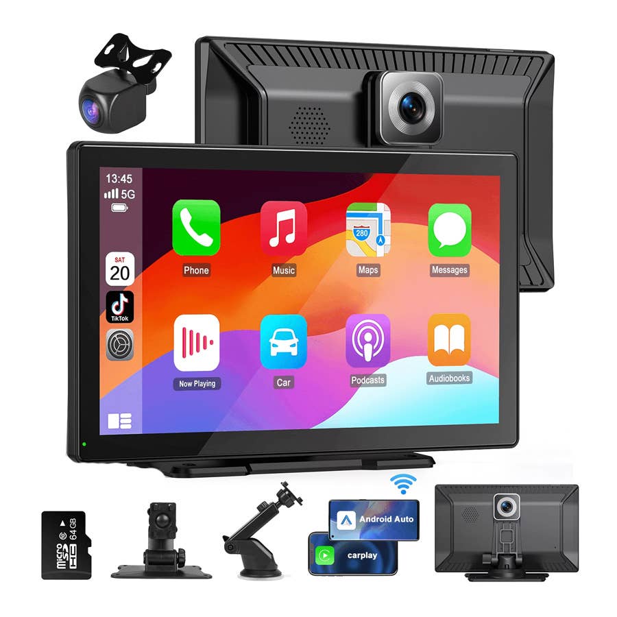Hompow 9-Inch CarPlay Touchscreen Dash Cam