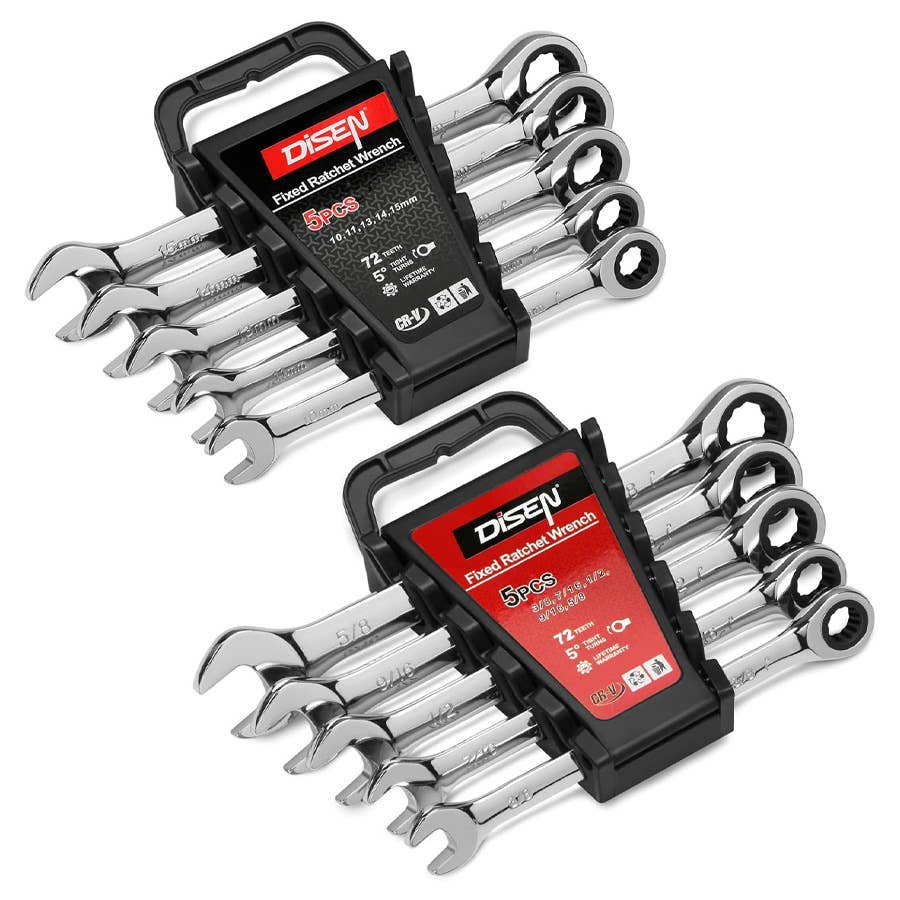 The Disen 10-Piece Ratcheting Wrench Set is on sale now at Amazon.