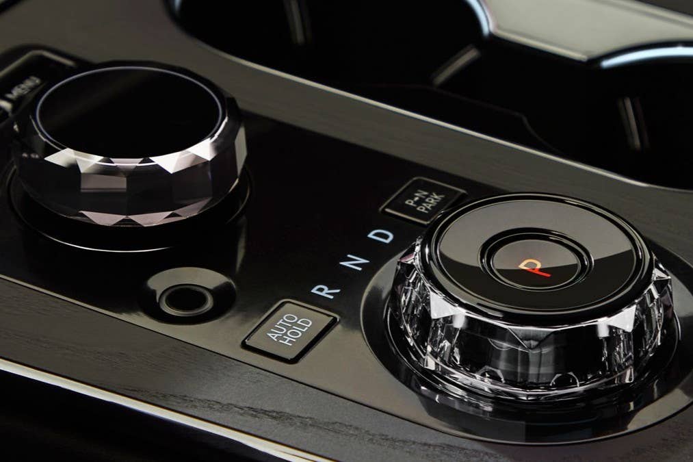 2026 Genesis GV80 Prestige Black interior center console rotary dials