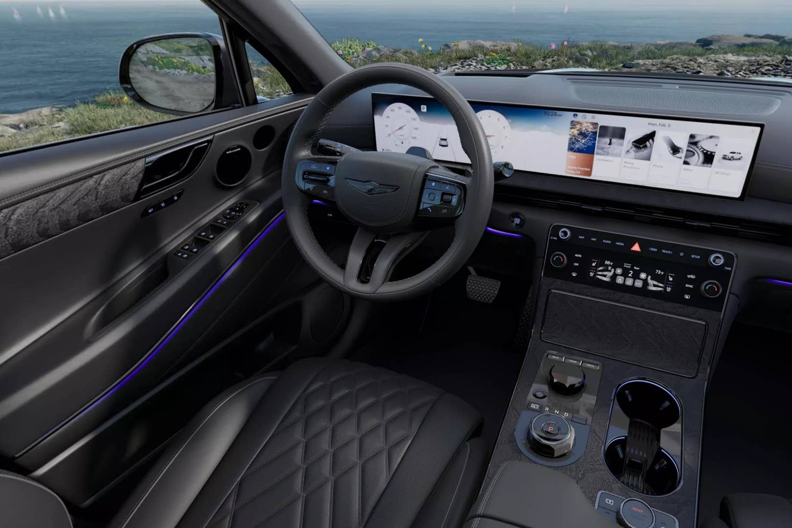 2026 Genesis GV80 3.5T Prestige Black interior Obsidian Black