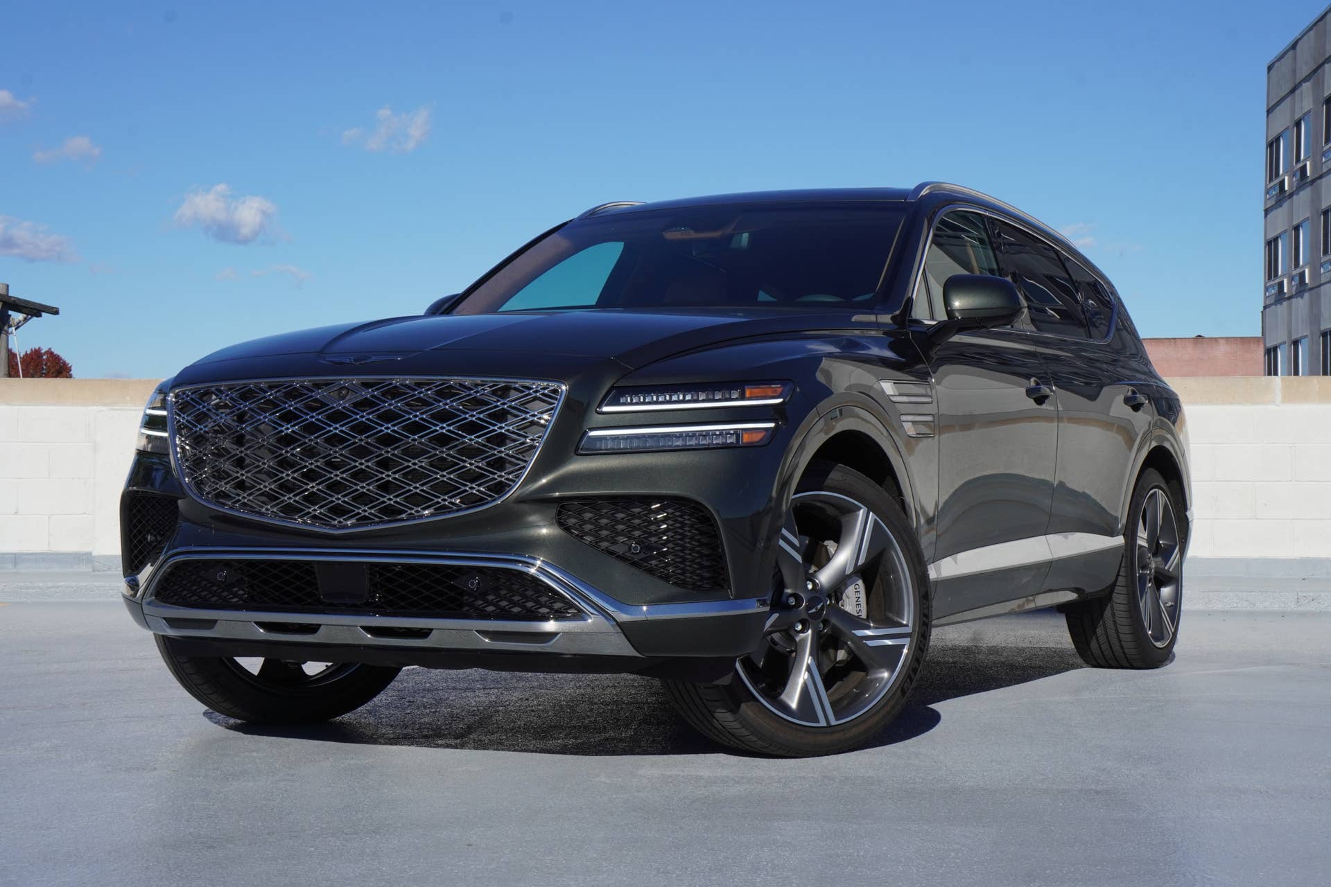 2026 Genesis GV80 SUV in black front angled view