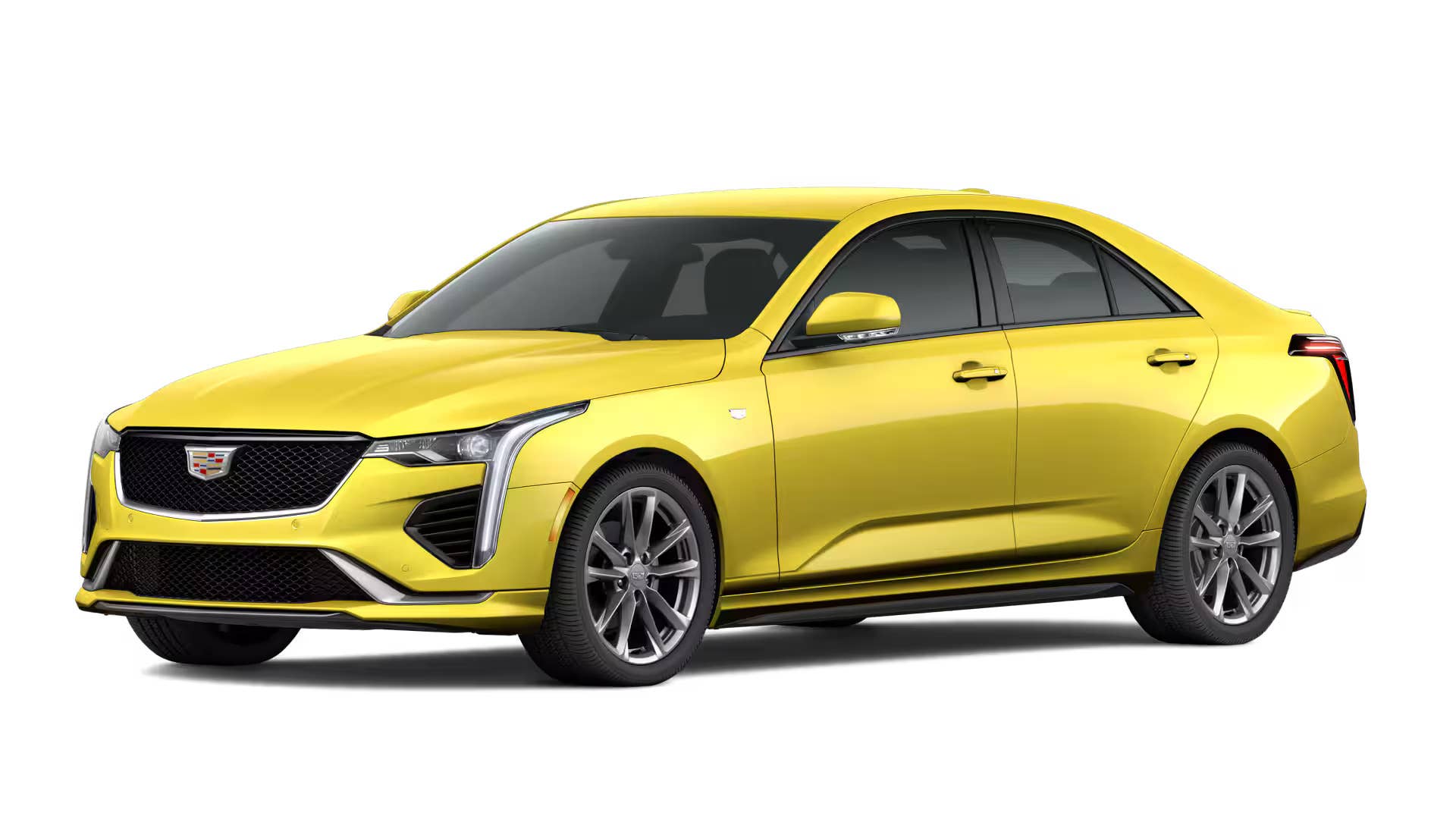 2026 Cadillac CT4 Sport yellow front angled view