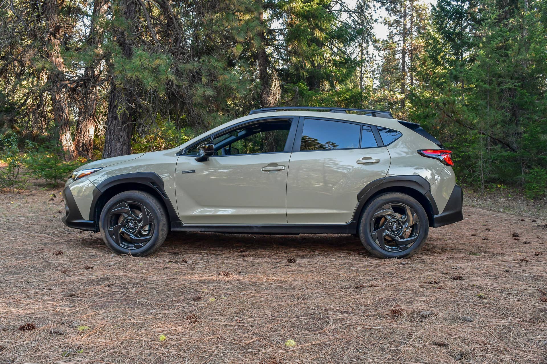 2026 Subaru Crosstrek Sport Hybrid in Sand Dune Pearl side view