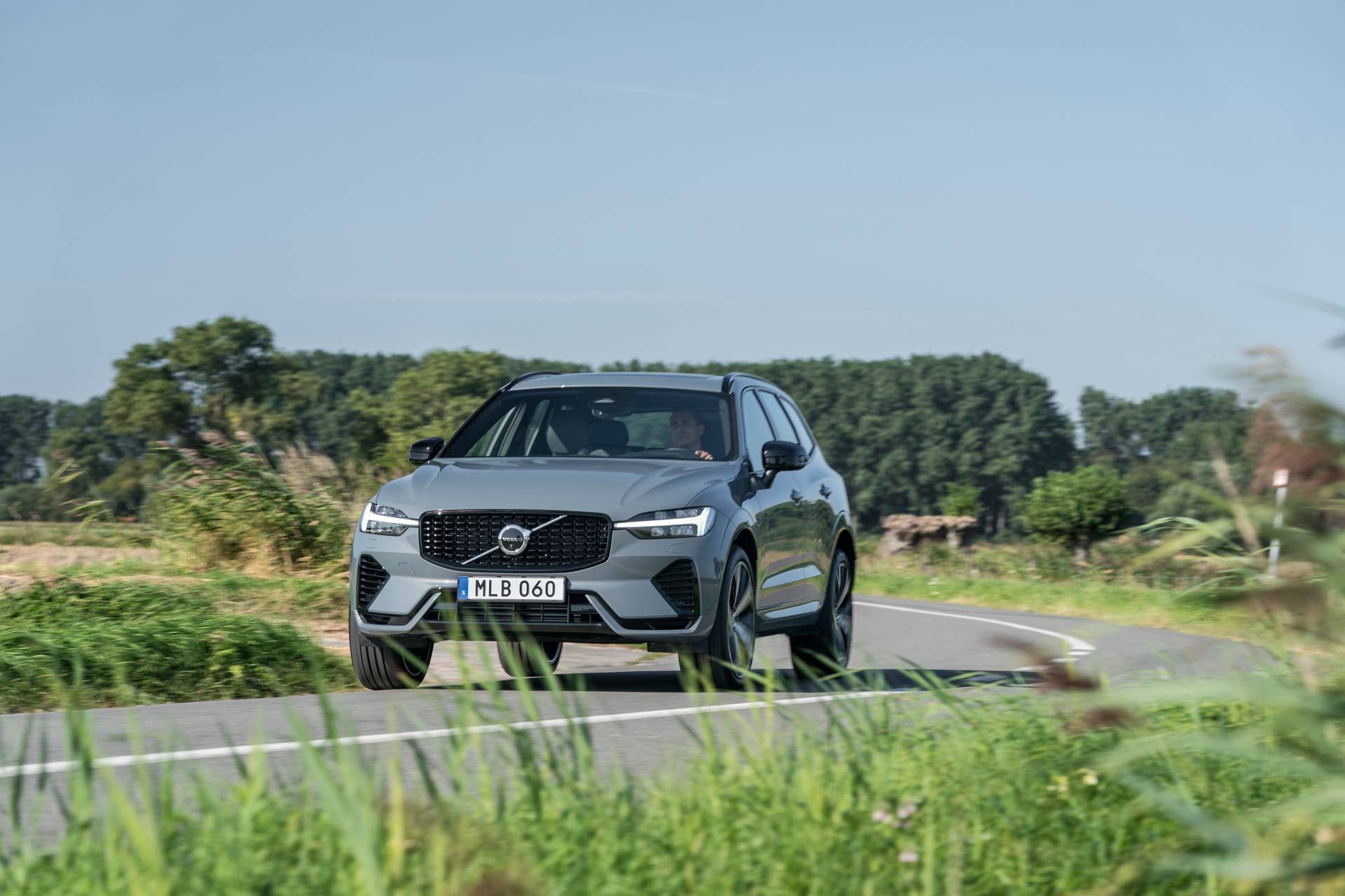 Driving shot of a Volvo XC60 crossover SUV