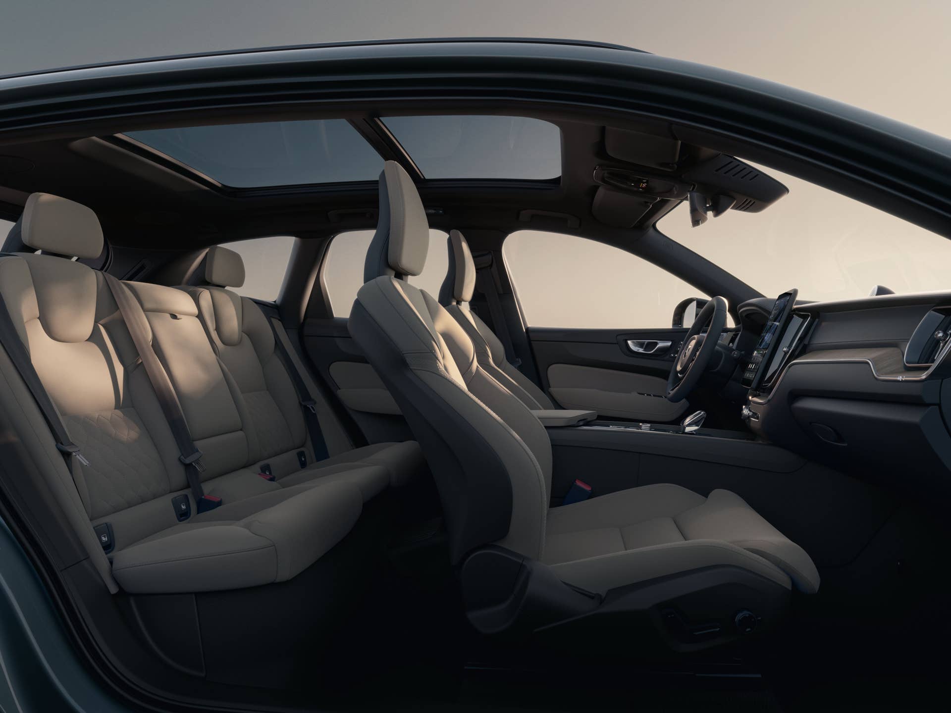 Interior and seats of the Volvo XC60 crossover SUV