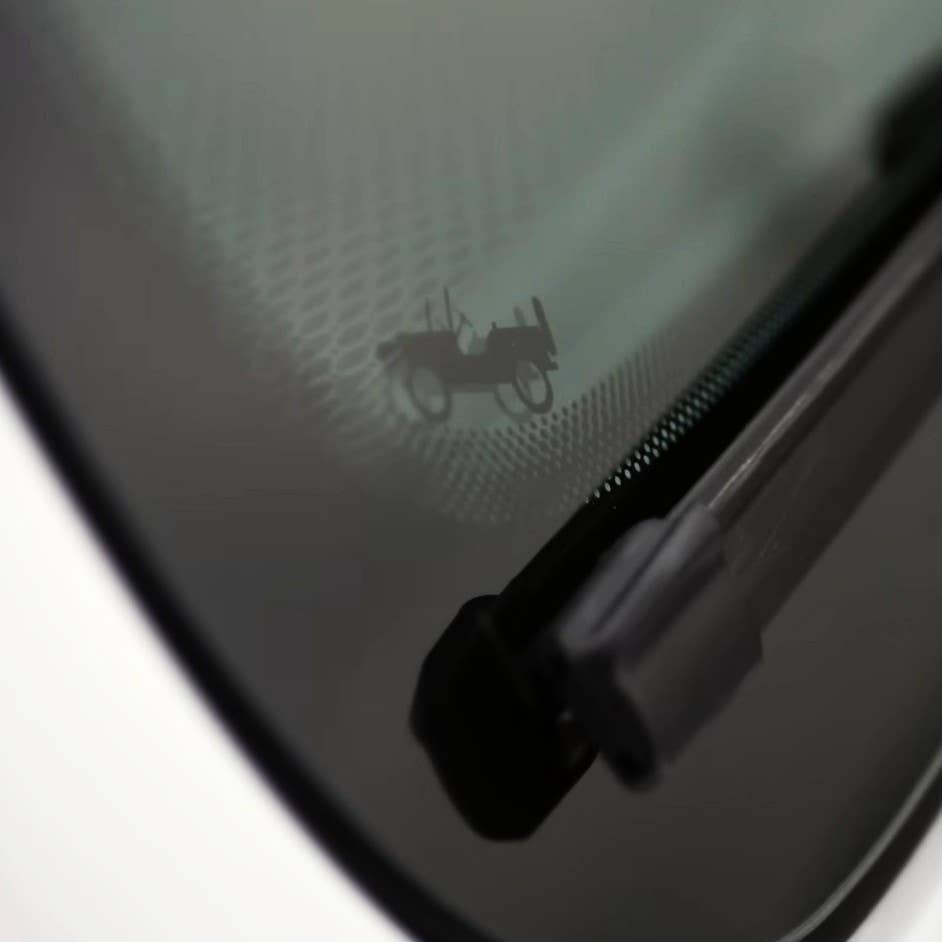 Jeep Wrangler JL Easter Egg flat-fender Willys on windshield