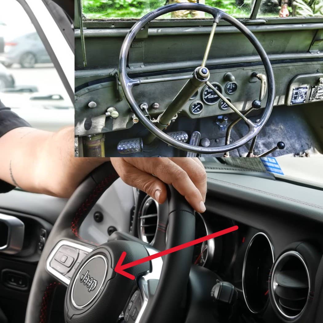 Jeep Wrangler JL Easter Egg steering notches for 1941 Jeep steering wheel