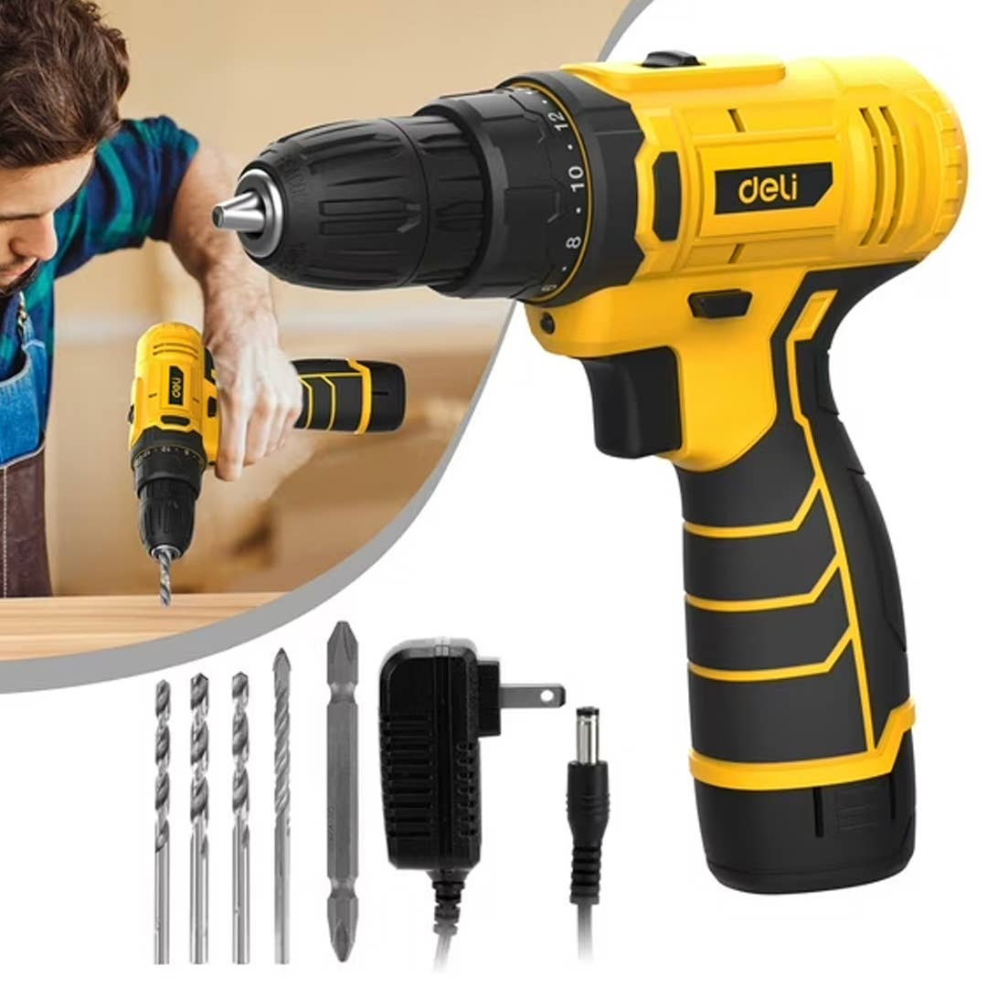 Deli 12V Max Cordless Impact Drill Driver Set