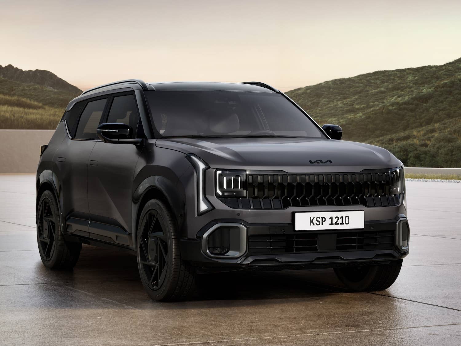 2027 Kia Seltos black front angled view
