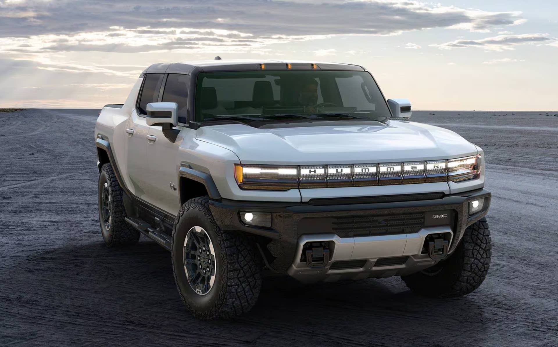 The front end of the 2026 GMC Hummer EV Pickup 3X