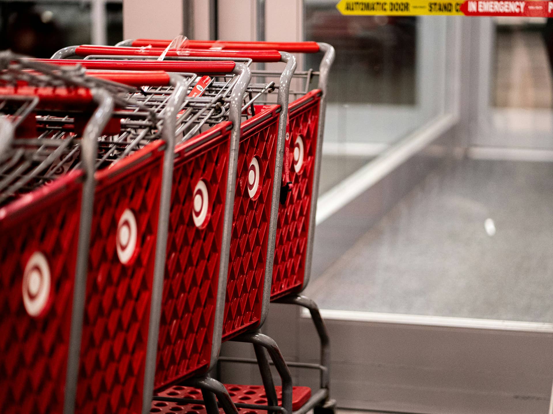 A row of Target carts