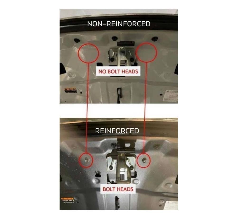 2022 Mitsubishi Outlander fluttering hood recall fix