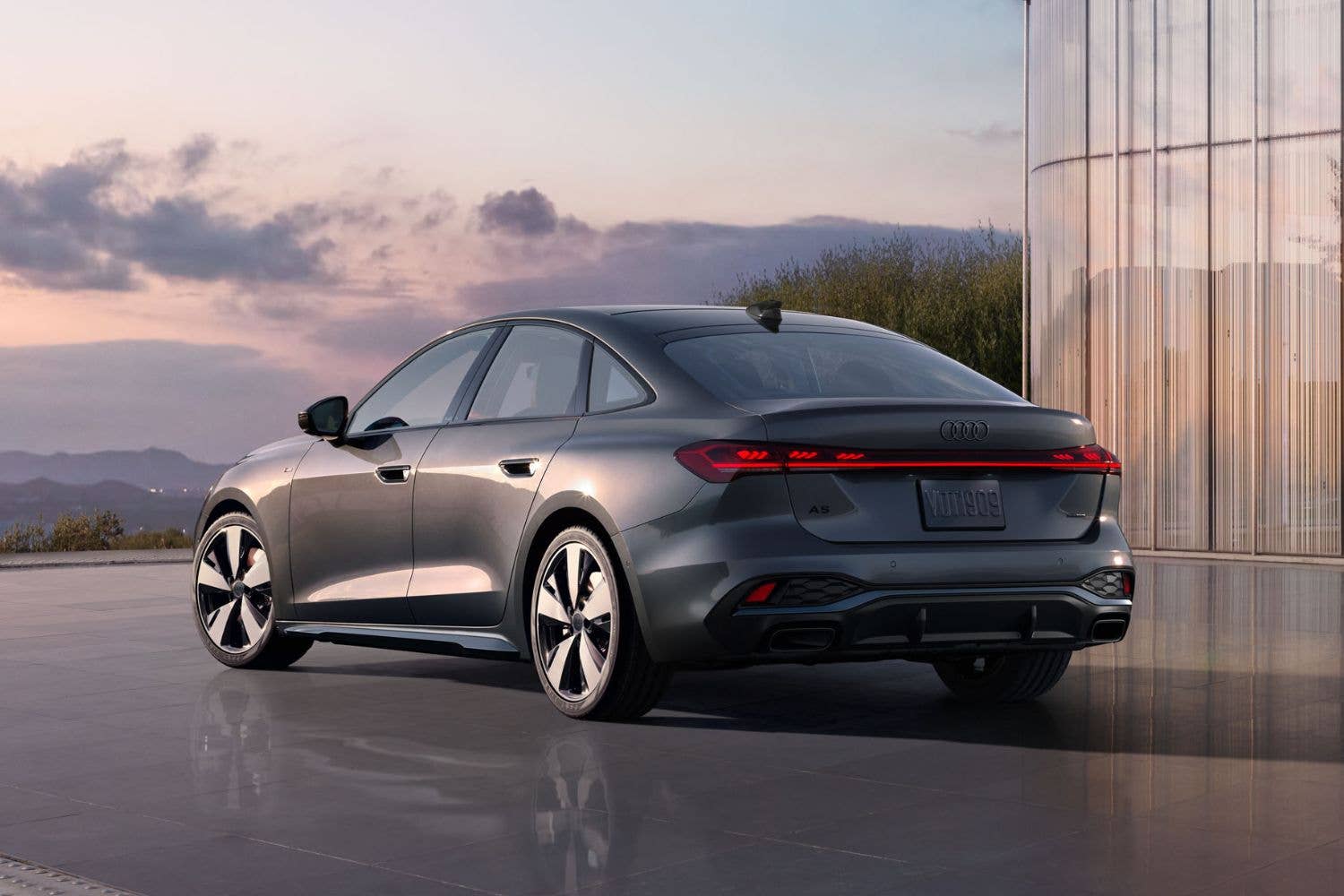 2026 Audi A5 gray rear angled view