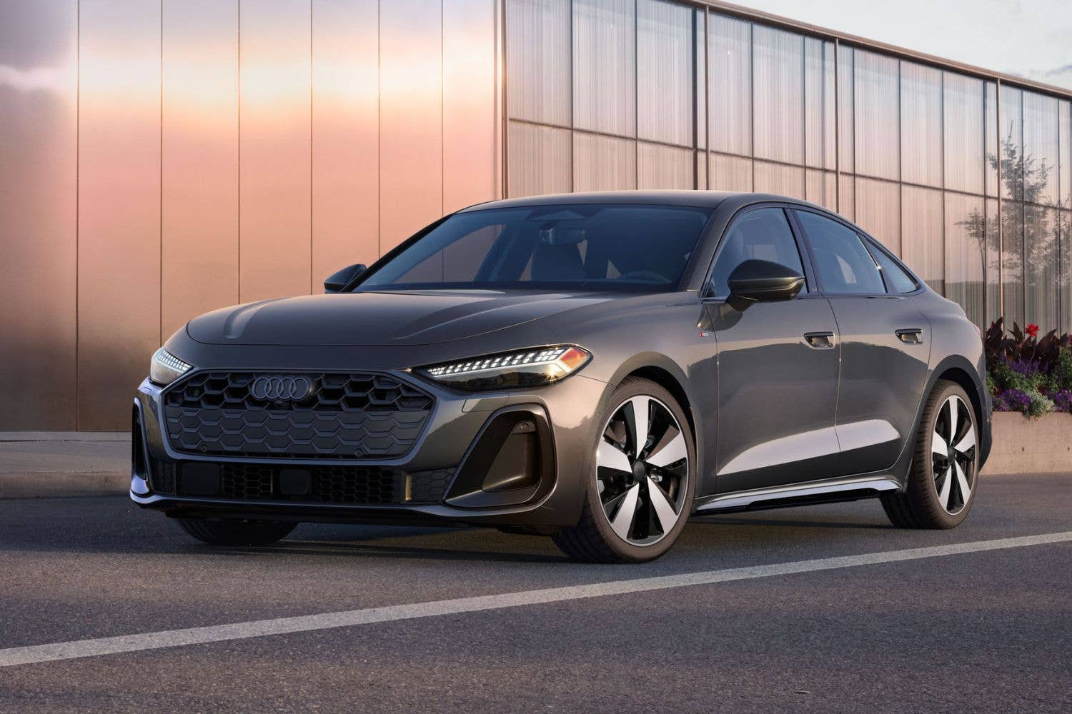 2026 Audi A5 gray front angled view