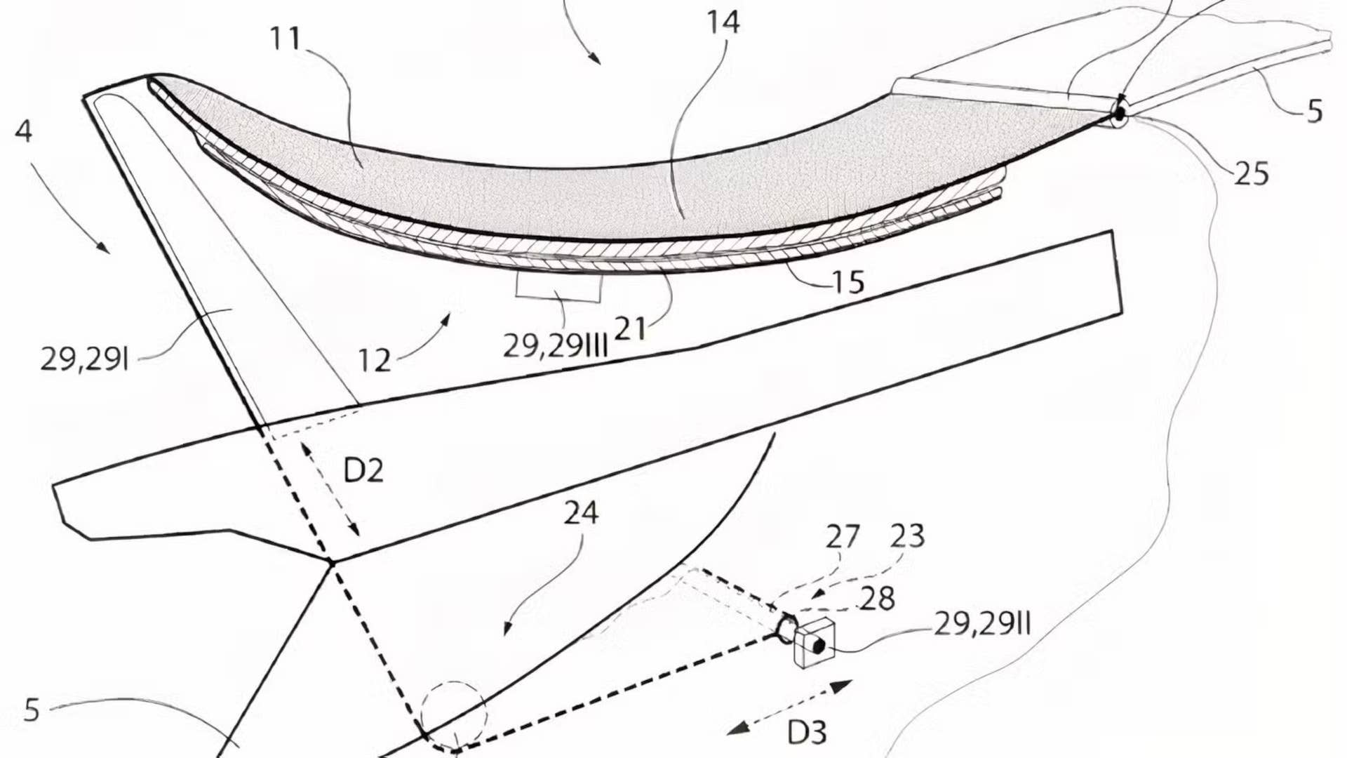 Ferrari morphable bodywork patent sketch