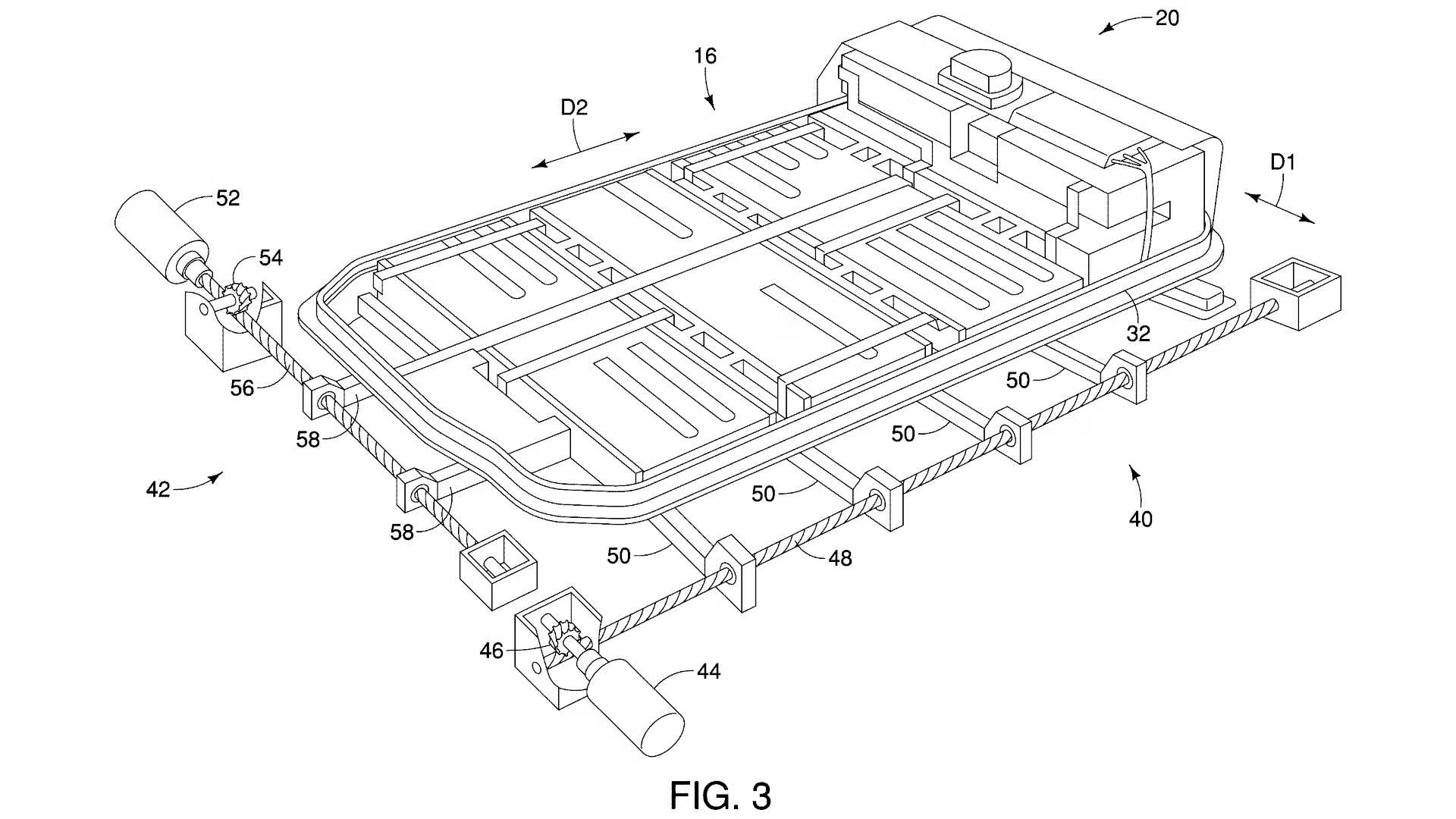 Nissan dynamic battery mount patent sketch