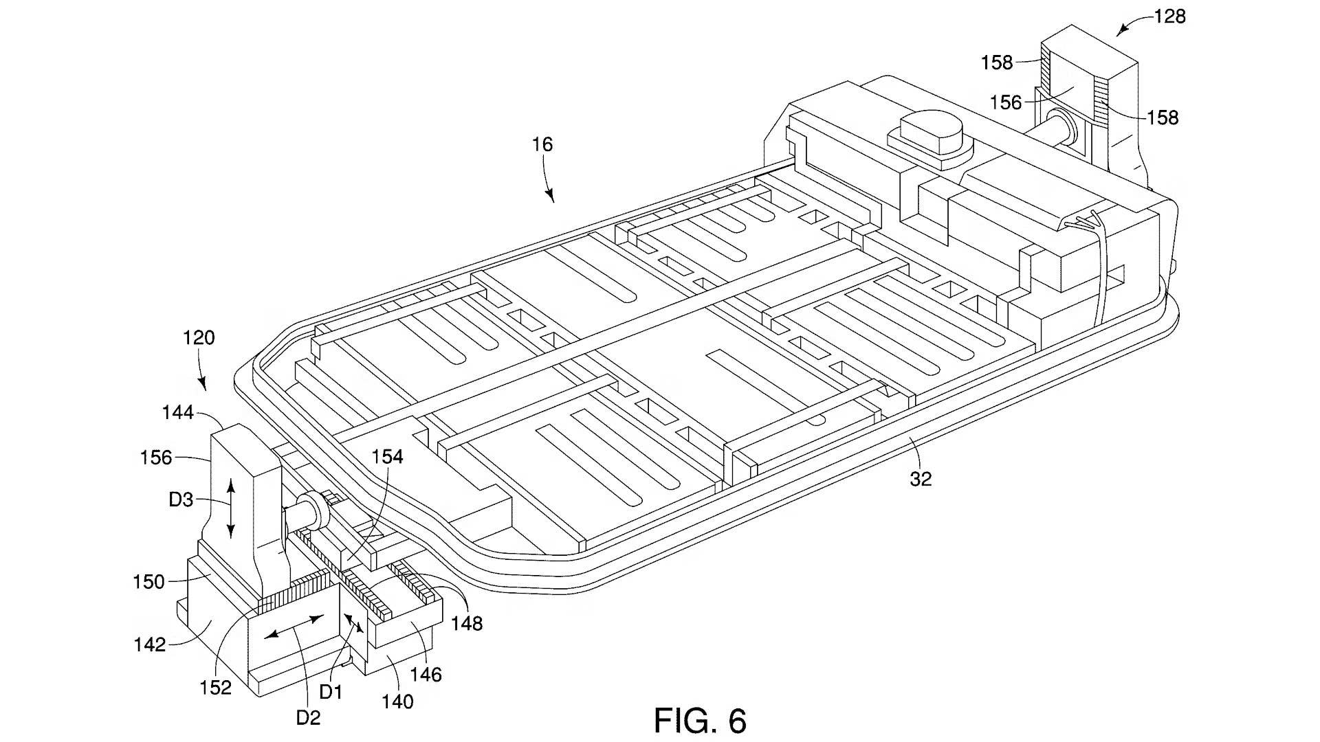 Nissan dynamic battery mount patent sketch