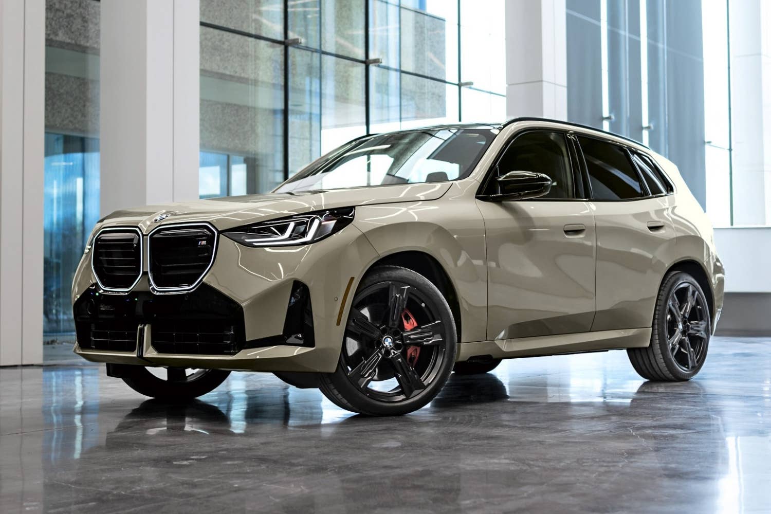 2026 BMW X3 M50 xDrive in Dune Grey front angled view