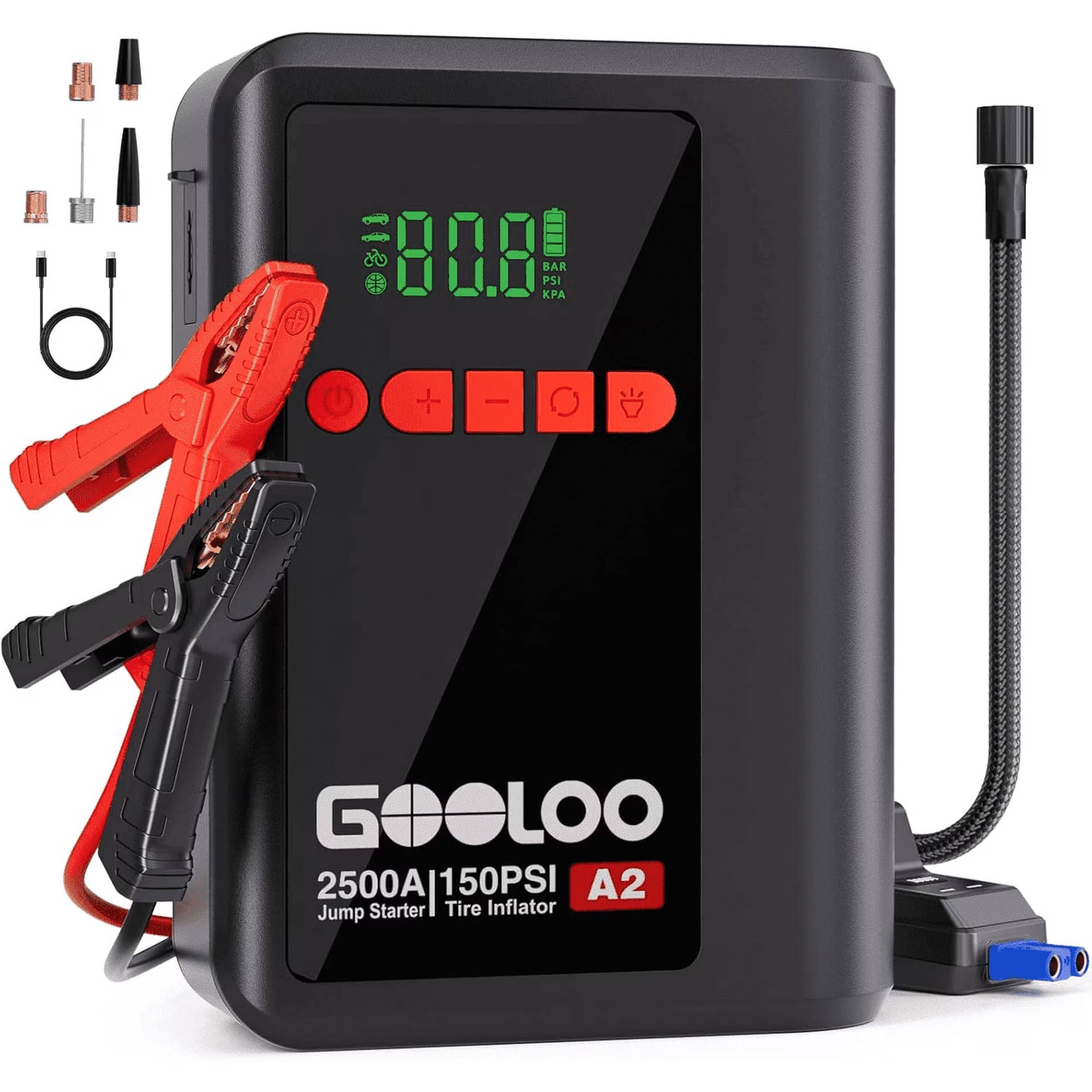 Gooloo A2 8-in-1 Cordless Jump Starter