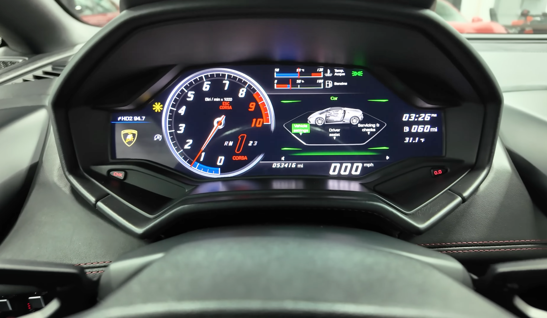 2019 Lamborghini Huracan instrumentation