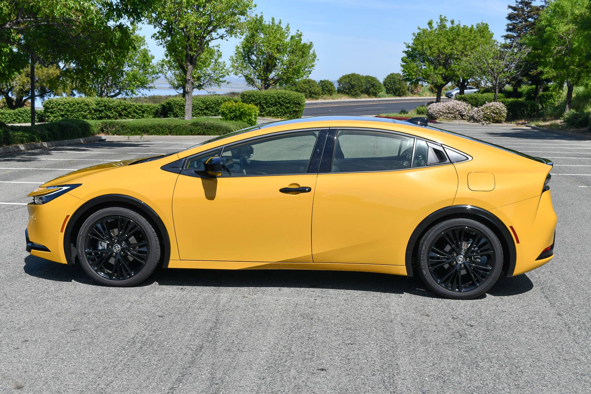 The side profile of the 2026 Toyota Prius XSE Nightshade PHEV