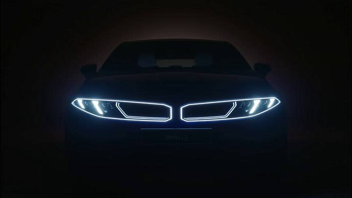 2027 BMW i3 illuminated nose at night