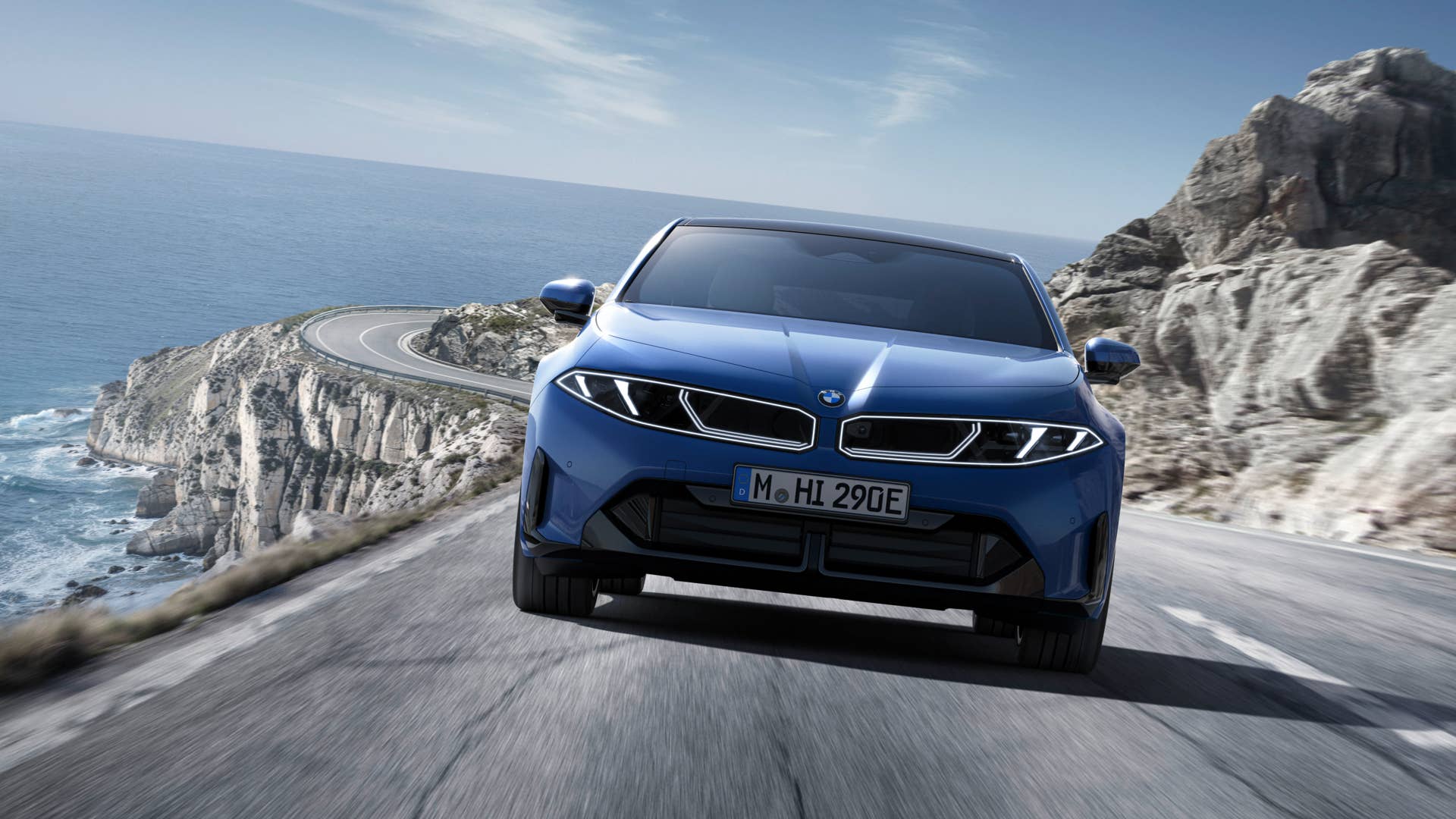 2027 BMW i3 blue front view driving