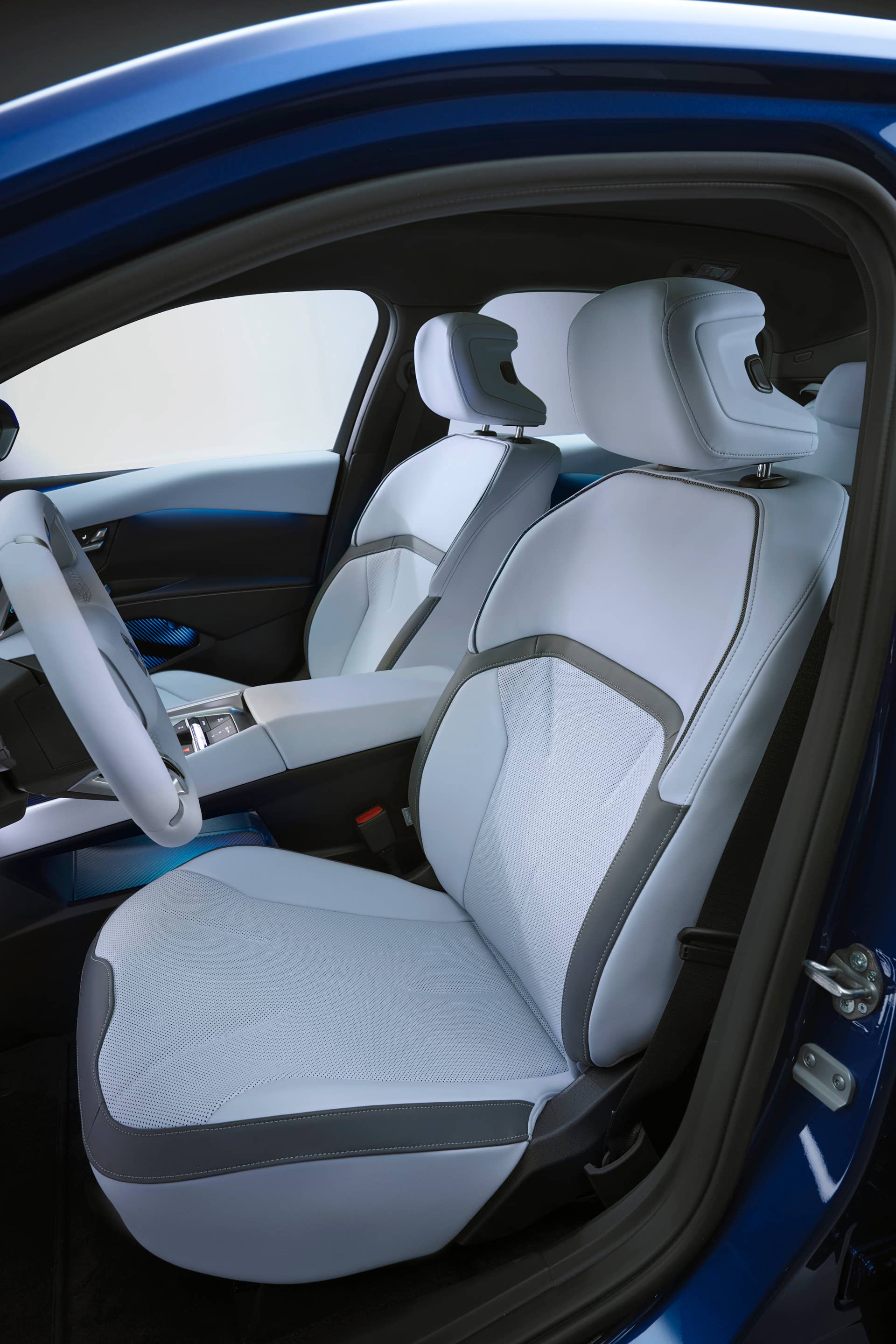 2027 BMW i3 white interior front seats