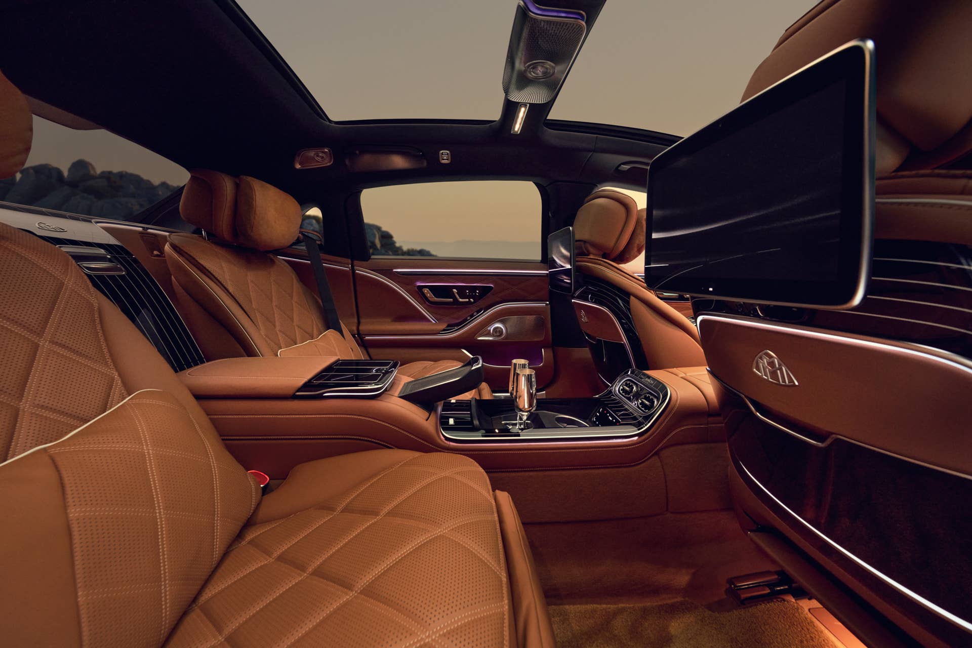 2027 Mercedes-Maybach S-Class with Beech Brown interior rear seats