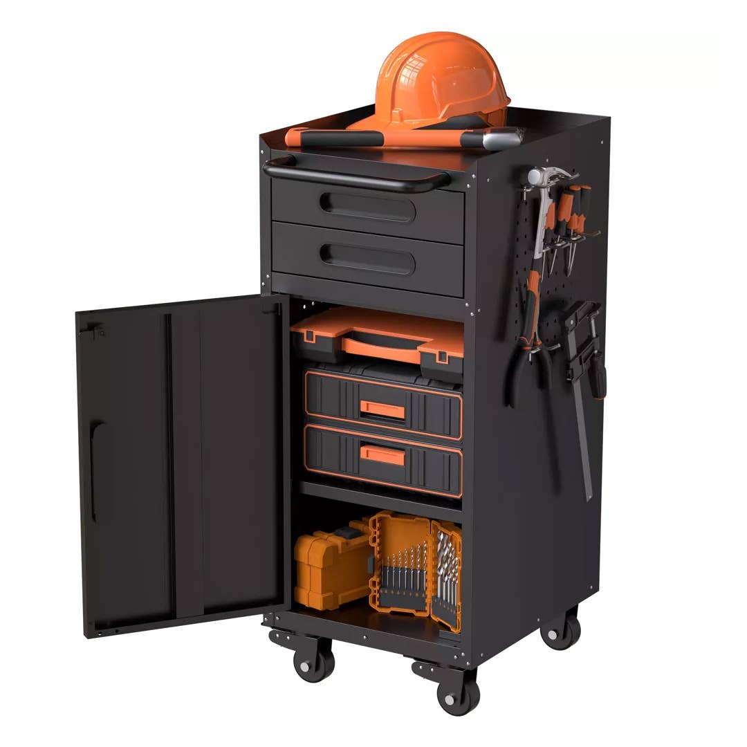 The Viyet Narrow Rolling Tool Cabinet, pictured here, is now on sale at Target.
