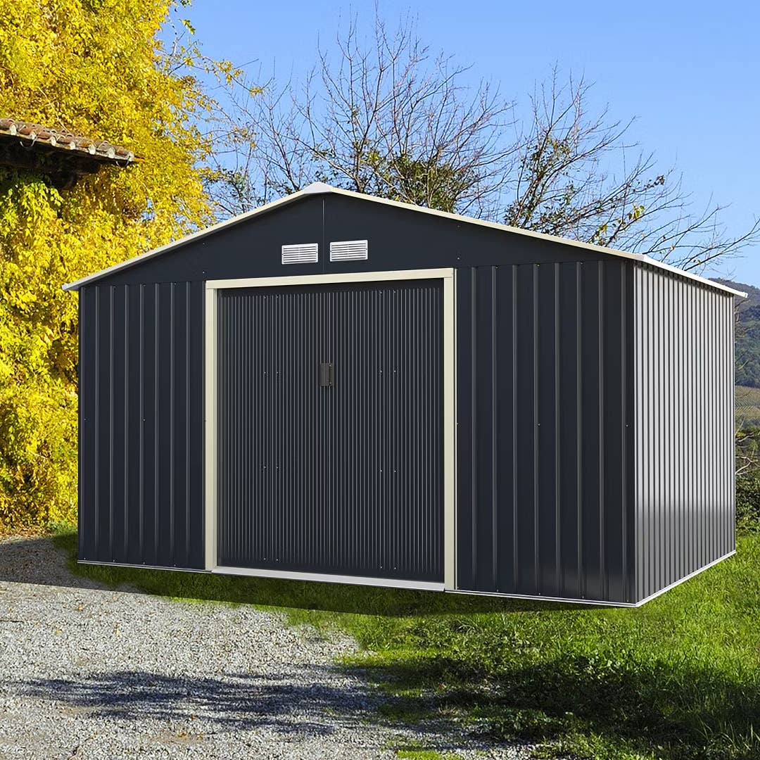 Costway 11-Foot by 8-Foot Metal Outdoor Storage Shed