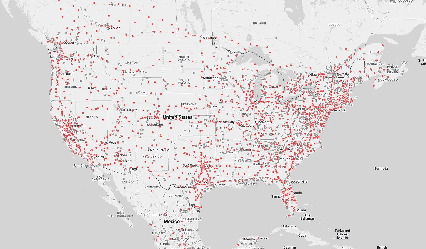 Tesla Supercharger Map