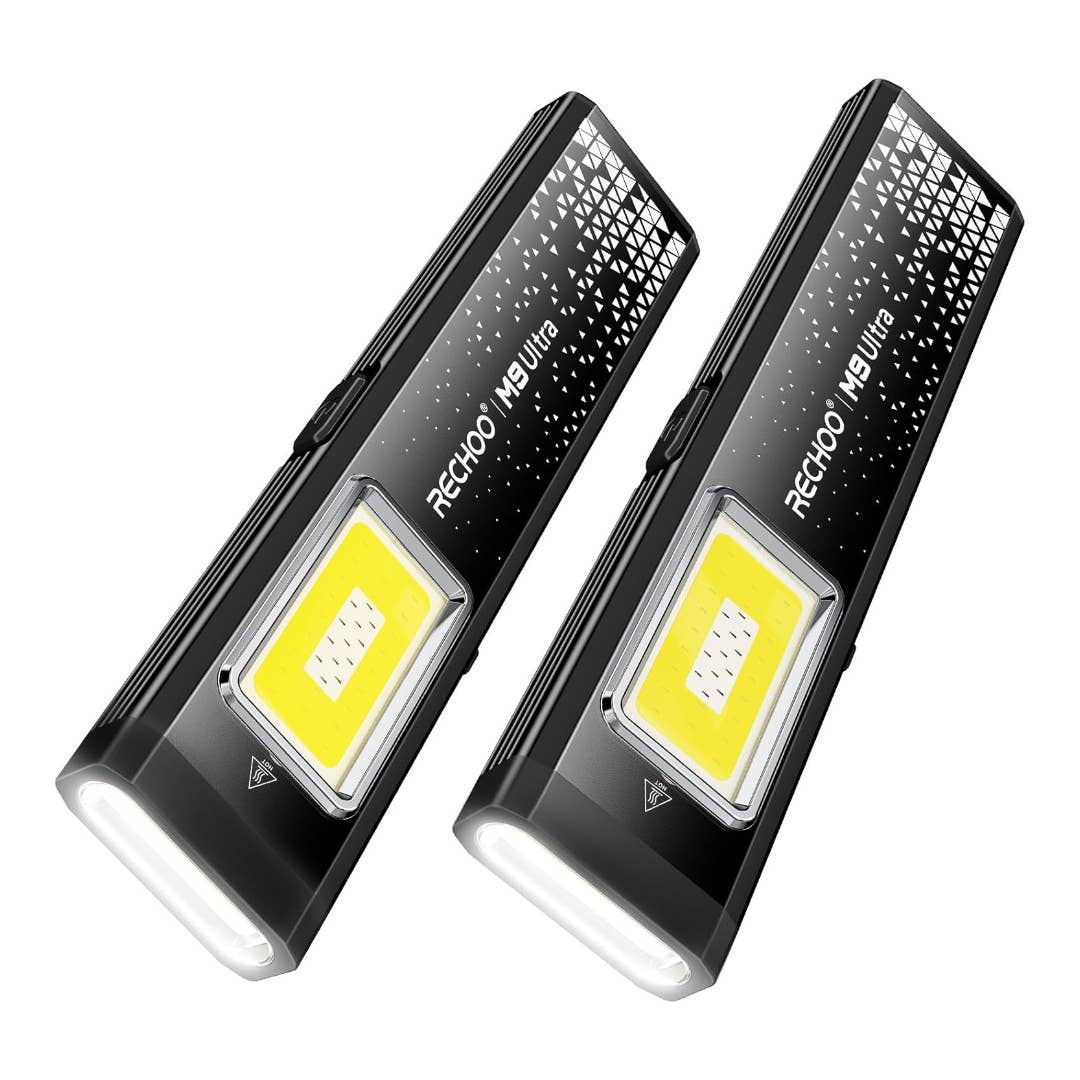 Rechoo Flat Rechargeable LED Flashlight (2-Pack)