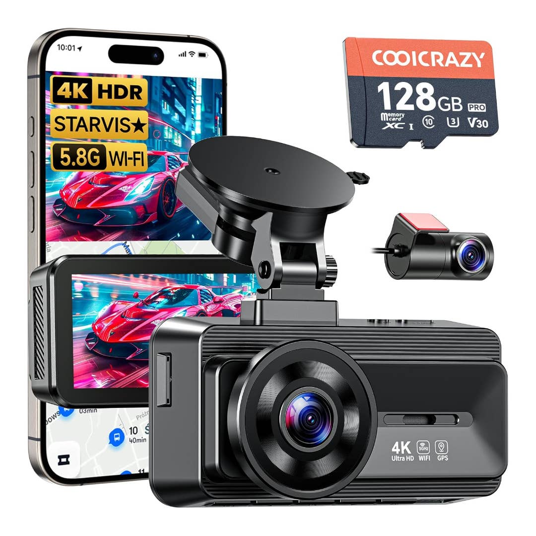Coolcrazy 4K Dual Dash Cam&comma; &dollar;80 &lpar;was &dollar;150&rpar; at Amazon