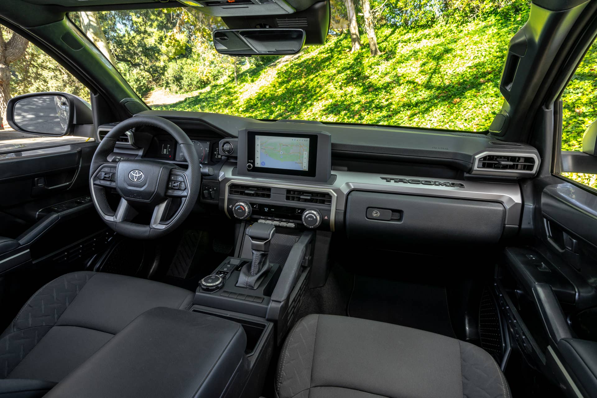 2025-2026 Toyota Tacoma SR5 black interior front cabin
